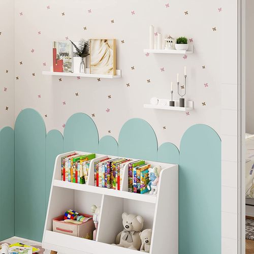 Étagère Murale Lot De 3.étagère De Rangement En Mdf Pour Salon.cuisine.chambre.bureau.blanche