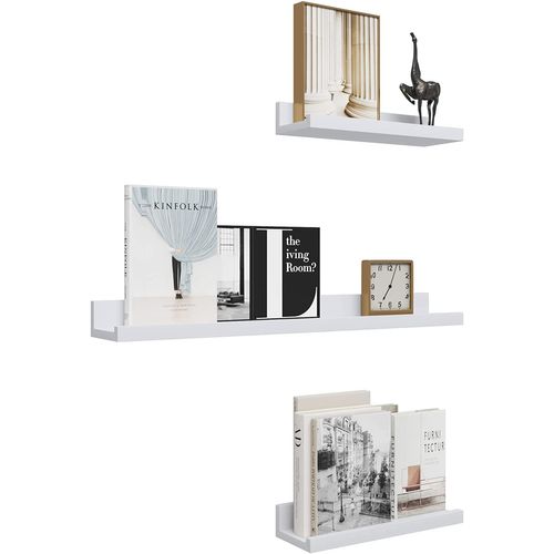 Étagère Murale Lot De 3.étagère De Rangement En Mdf Pour Salon.cuisine.chambre.bureau.blanche