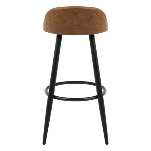 Lot De 2 Tabouret De Bar-Tabouret De Comptoir Avec Dossier Et Repose-En Similicuir Et Métal-Brun