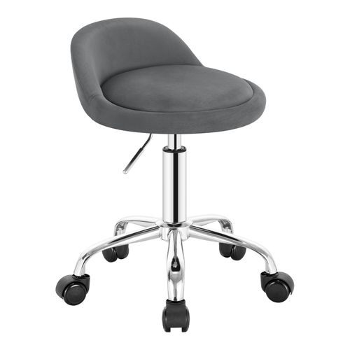 Tabouret De Bureau Avec Dossier - Chaise D'ordinateur à Roulettes - 43-54-5cm-Gris Foncé
