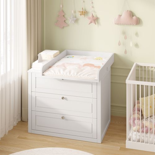 Plan à Langer Plateau. Table à Langer Pour Commode En Mdf. 60x10.5x80 Cm. Blanc