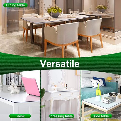 Nappe 2mm Imperméable Transparente 90x180 Cm.Rectangulaire Nappe De Table En Pvc