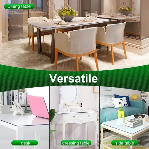 Nappe 2mm Imperméable Transparente 100x200 Cm. Rectangulaire Nappe De Table En Pvc.