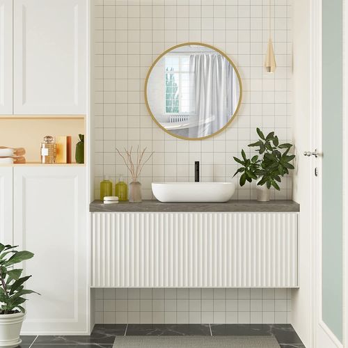 Miroir Rond Mural.cadre En Métal.miroir Décoratif Pour Salle De Bain/chambre/salon/couloir.60x60cm