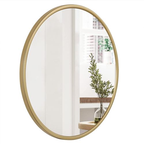 Miroir Rond Mural.cadre En Métal.miroir Décoratif Pour Salle De Bain/chambre/salon/couloir.60x60cm