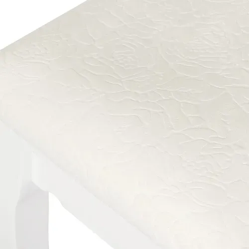 Tabouret Coiffeuse Blanc. Chaise De Maquillage En Velours. Pouf Banc Piano. 38x28.5x45cm