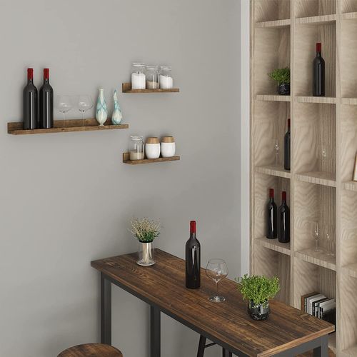 Lot De 3 Étagère Murale. Étagère De Rangement En Mdf Pour Saloncuisine Chambre Bureau.Marron Vintage