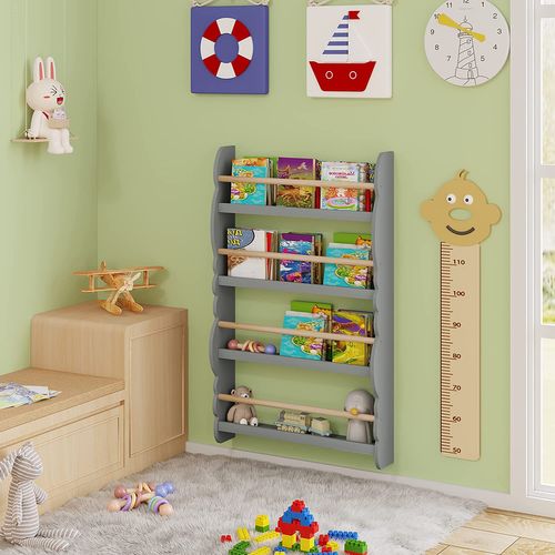 Bibliothèque Murale 4 Niveaux Pour Enfants – Rangement à Livres Blanc – 60cm