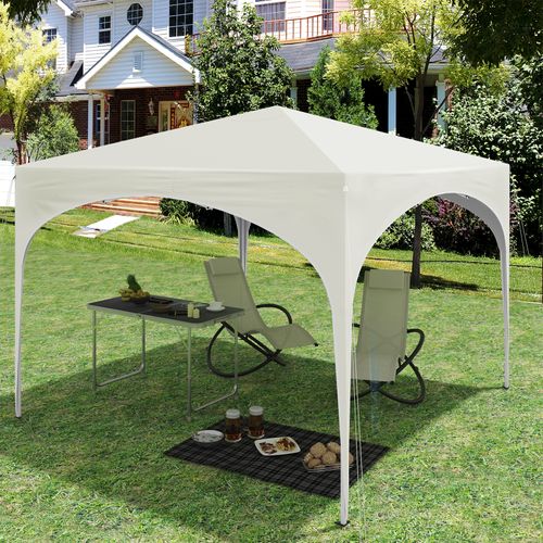 Tonnelle De Jardin-tente De Fête Avec Toit En Demi-cercle-pliable Imperméable-3x3m Beige