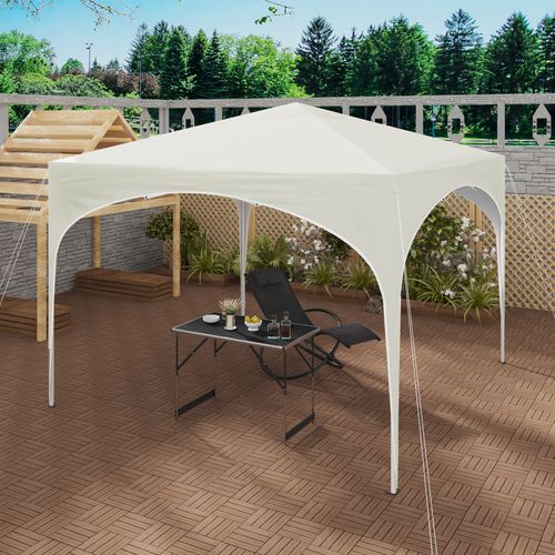 Tonnelle De Jardin-tente De Fête Avec Toit En Demi-cercle-pliable Imperméable-3x3m Beige