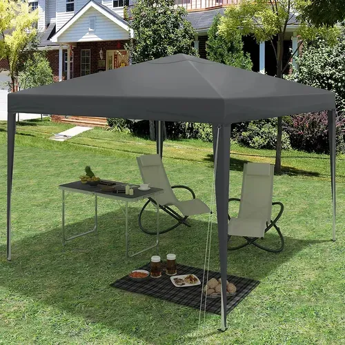Tonnelle De Jardin-tente Pliante-protection Du Soleil Uv 50+hauteur Réglable 3x3m-anthracite