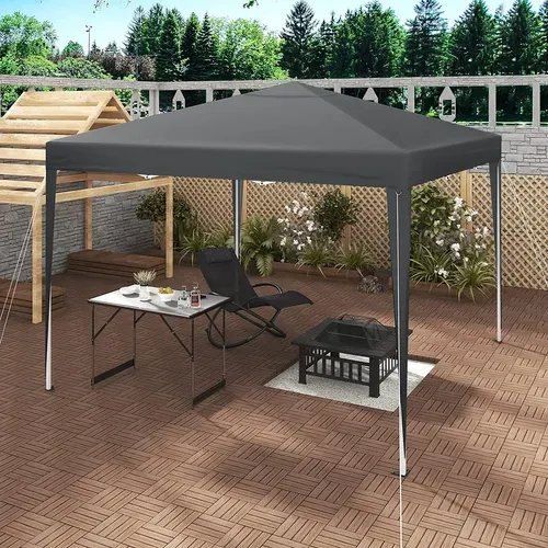 Tonnelle De Jardin-tente Pliante-protection Du Soleil Uv 50+hauteur Réglable 3x3m-anthracite