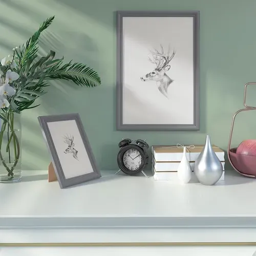 3 Pièces Cadre De Photo En Bois. Artos Style Façade En Verre.30x40 Cm.gris