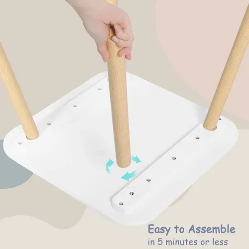 Table Et 2 Chaises Pour Enfants En Mdf + Bois Massif Blanc