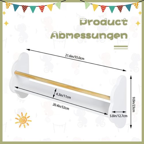 Lot De 3 Bibliothèque Pour Enfant En Pin+mdf.étagère Murale Avec 3 Tablettes.blanc