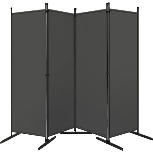 Paravent Pliable. Cloison De Séparation Avec 4 Panneaux. 223x177cm. Gris Foncé