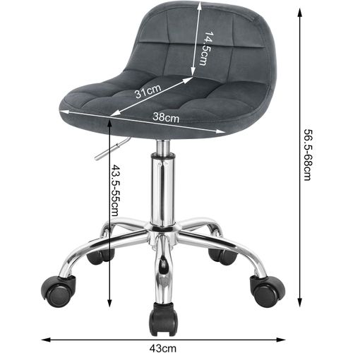 Tabouret De Bureau Pivotante à Roulettes Gris Foncé