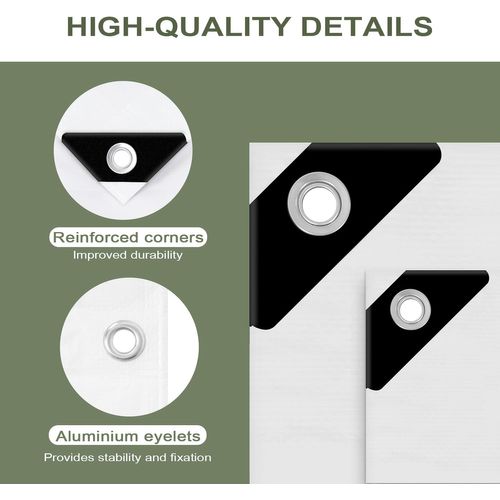 Bâche Protection Avec Oeillets,4x5m,pe 140 G/m²,imperméable Anti-uv,résistante Aux Déchirures,blanc