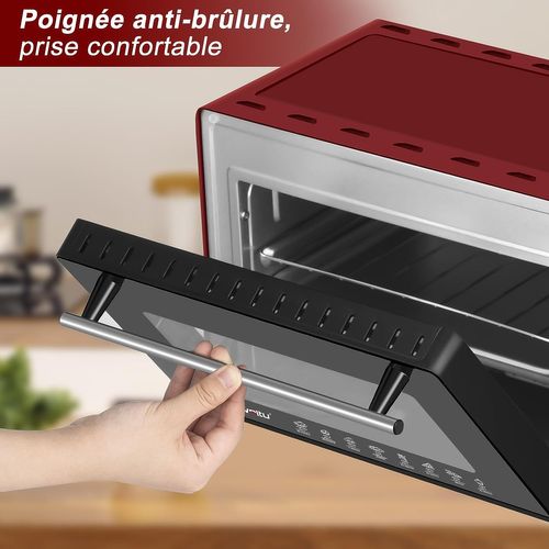 Mini Four Électrique 10l-petit Four Avec 4 Modes De Cuisson-100-230℃-minuterie 0-60 Min-650w-rouge