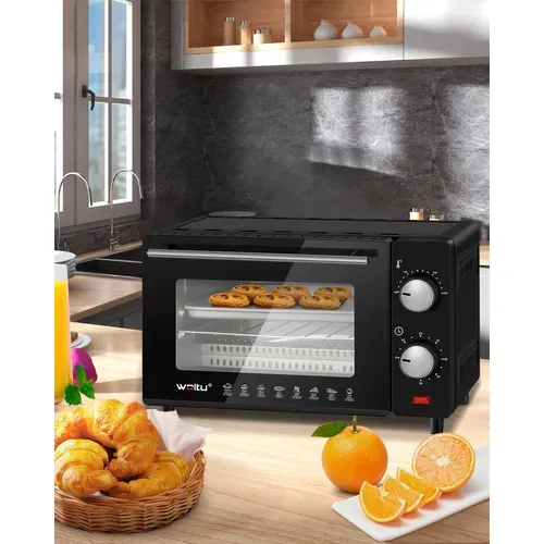 Mini Four Électrique 10l-Petit Four Avec 4 Modes De Cuisson-100-230℃-Minuterie 0-60 Min-650W-Noir