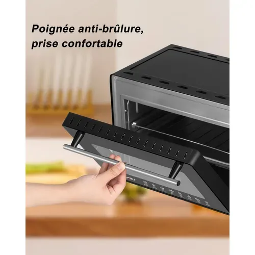 Mini Four Électrique 10l-Petit Four Avec 4 Modes De Cuisson-100-230℃-Minuterie 0-60 Min-650W-Noir