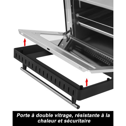 Mini Four Électrique 10l-Petit Four Avec 4 Modes De Cuisson-100-230℃-Minuterie 0-60 Min-650W-Noir