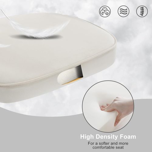 Chaise Salle à Manger rembourrée En Velours,pieds En Métal,crème