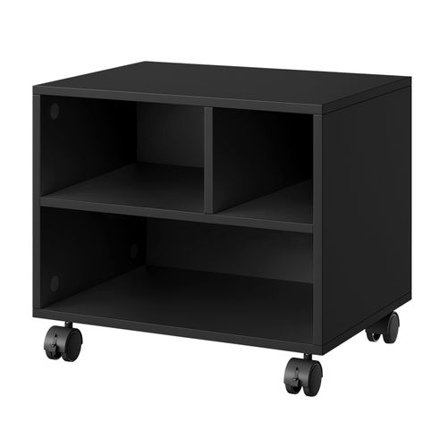 Caisson De Bureau Sur Roulettes,Meuble De Rangement Avec 3 Compartiments,Mobile,40x30x35cm,Noir