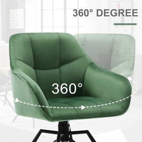 Chaise Salle à Manger, Chaise Cuisine, Pivotante, Scandinave, Rembourrée En Velours, Vert Foncé
