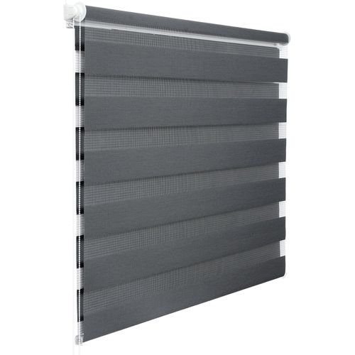 1 Pièce Store Enrouleur Double 90x120cm,fixation Rapide Sans Perçage,isolant Thermique,gris Foncé