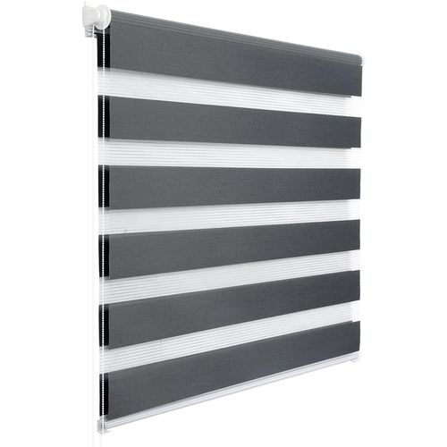 1 Pièce Store Enrouleur Double,fixation Rapide Sans Perçage,isolant Thermique,120x130cm,gris Foncé