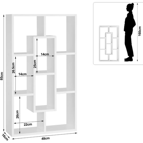 Étagère De Rangement à 6 Compartiments, Bibliothèque, Pour Bureau, Salon, Chambre, Noir