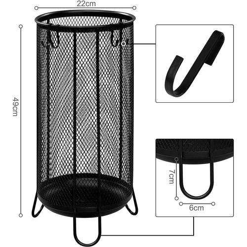 Porte Parapluies En Métal,Porte Parapluie Avec Bac D'égouttement+4 Crochets,23x23x49cm,Anthracite