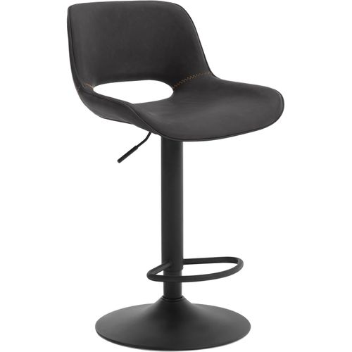 Tabouret Bar En Simili Cuir, Chaise De Bar, Hauteur Réglable, Pivotant à 360°, Anthracite