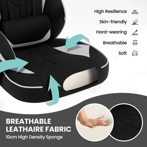 Chaise Gaming En Tissu Leathaire,Fauteuil Gamer Avec Coussin Lombaire,Hauteur Réglable,Gris