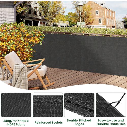 Brise Vue Jardin, Clôture Jardin Extérieure En Hdpe 280g/m²,filet Occultant,1,5x15m,anthracite