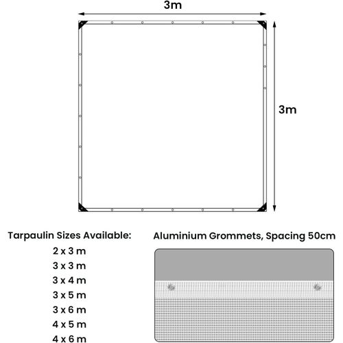 Bâche De Protection Imperméable En 140g/m² Pe Avec Oeillets En Métal Antiroullie.3x3m,transparente