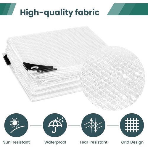 Bâche De Protection Imperméable En 140g/m² Pe Avec Oeillets En Métal Antiroullie.3x3m,transparente