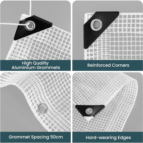 Bâche De Protection Imperméable En 140g/m² Pe Avec Oeillets En Métal Antiroullie.3x3m,transparente