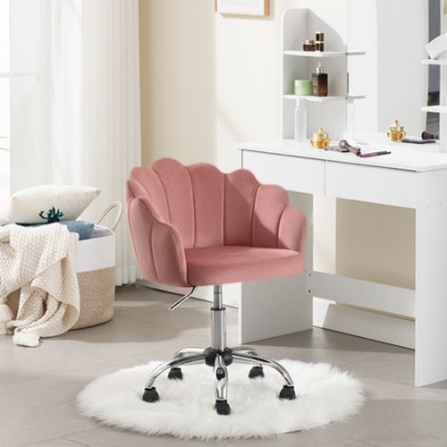 Chaise Pour Coiffeuse Chaise Coiffeuse Papillon En Velours Et Fer - Tabouret Salon Rose 80cm Hauteur Tabouret Vanité