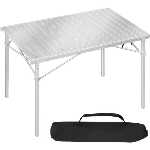 Table De Camping Pliante En Aluminium,table D'appoint,capacité De Charge 60kg,104x69x70cmargent