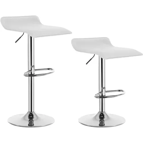 Lot De 2 Tabouret De Bar En Similicuir,tabouret De Bar Pivotant,hauteur Réglable,blanc