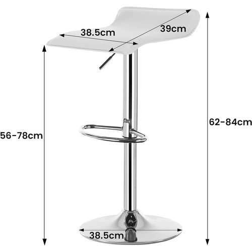 Lot De 4 Tabouret De Bar En Similicuir,tabouret De Bar Pivotant,hauteur Réglable,blanc