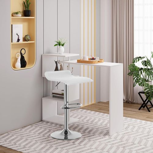 Lot De 4 Tabouret De Bar En Similicuir,tabouret De Bar Pivotant,hauteur Réglable,blanc