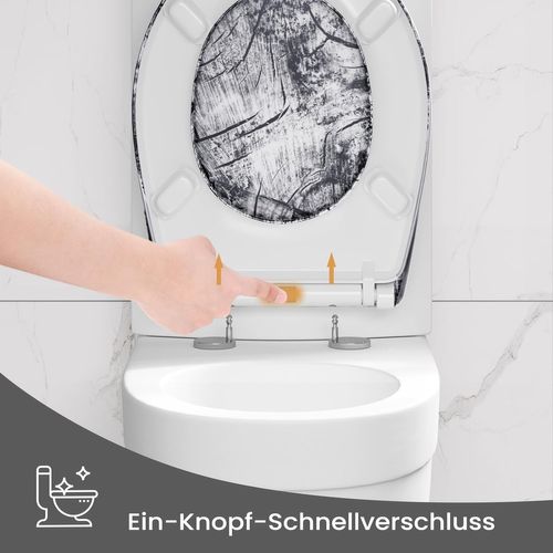 Abattant Wc Avec Frein De Chute,charnières Réglables,montage Supérieur/inférieur,en Plastique