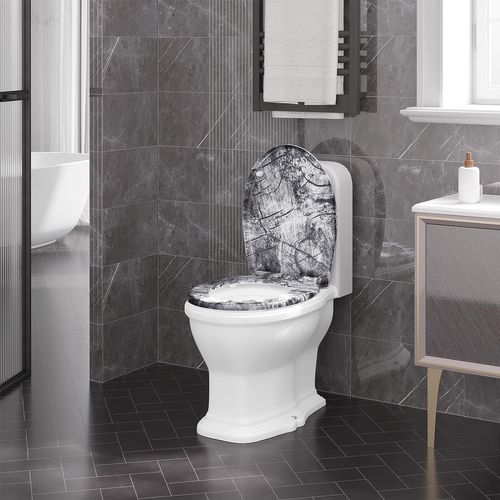 Abattant Wc Avec Frein De Chute,charnières Réglables,montage Supérieur/inférieur,en Plastique