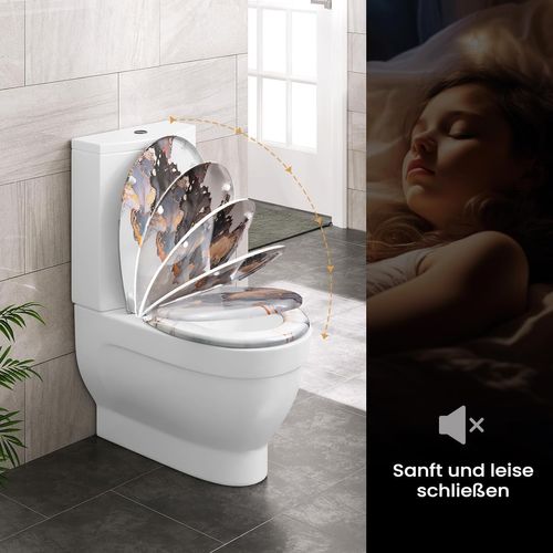 Abattant Wc Avec Frein De Chute,charnières Réglables,montage Supérieur/inférieur,en Plastique