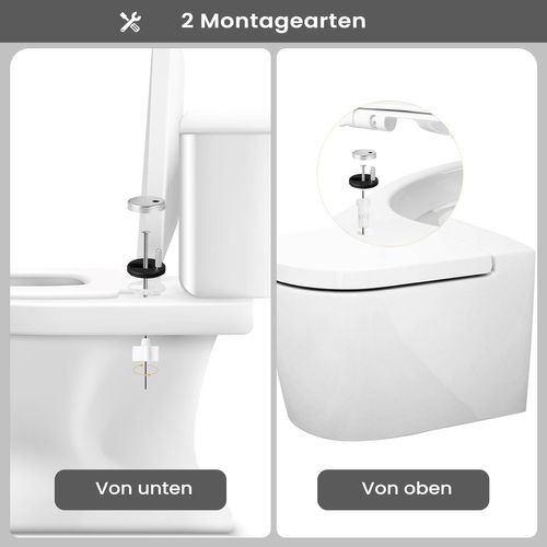 Abattant Wc Avec Frein De Chute,charnières Réglables,montage Supérieur/inférieur,en Plastique
