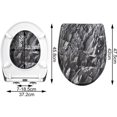 Abattant Wc Avec Frein De Chute,charnières Réglables,montage Supérieur/inférieur,en Plastique