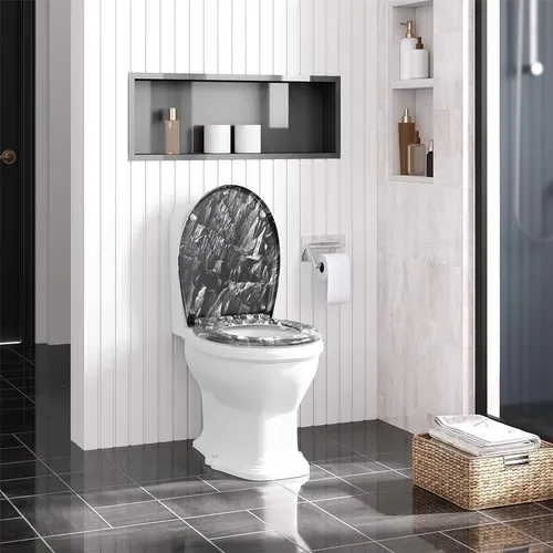 Abattant Wc Avec Frein De Chute,charnières Réglables,montage Supérieur/inférieur,en Plastique